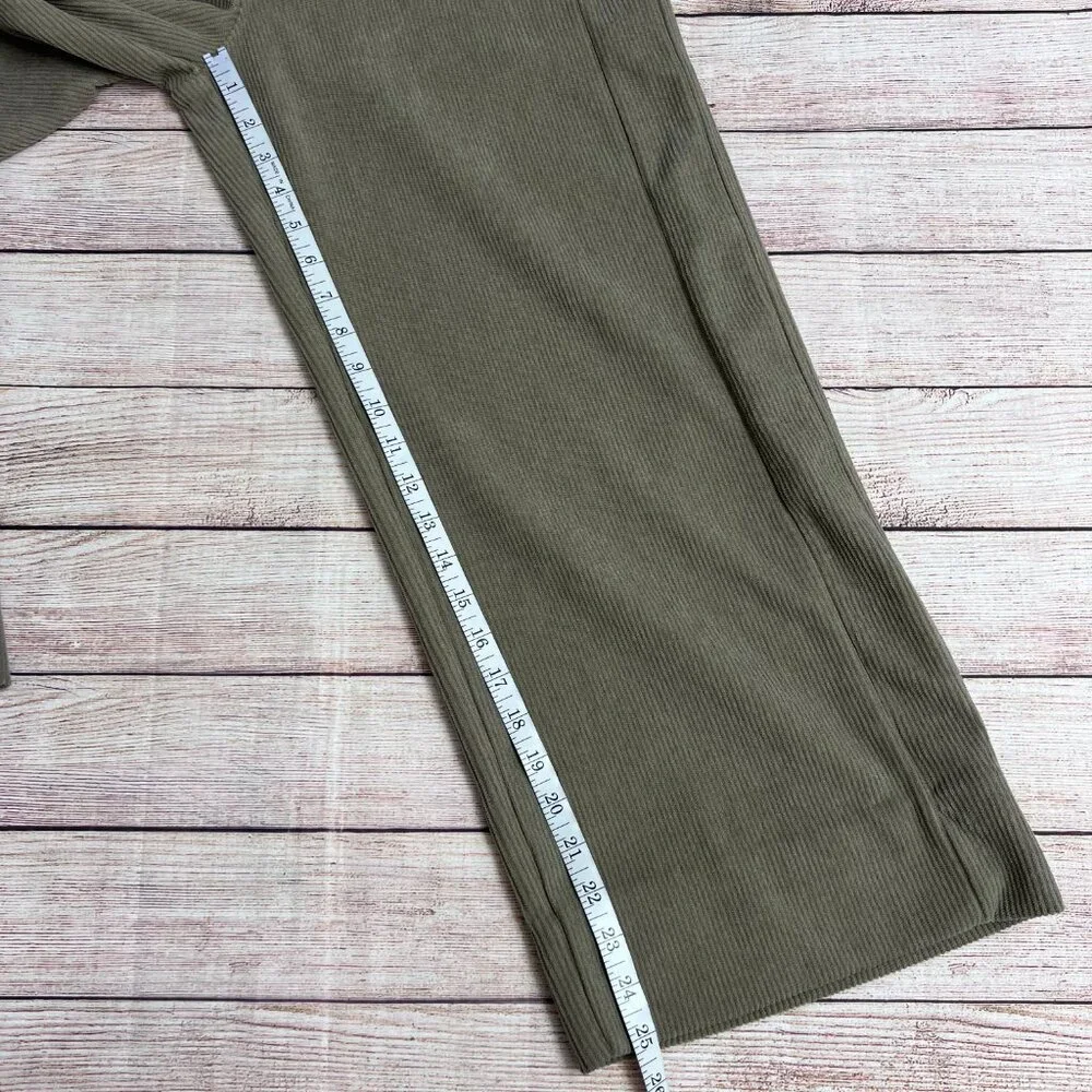 Halara High Waisted Pocket Straight Leg Mop Corduroy Casual Pants Size Small‎